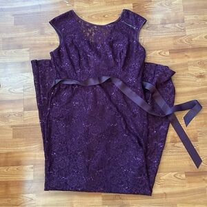 Miss Kim purple lace sequin formal gown